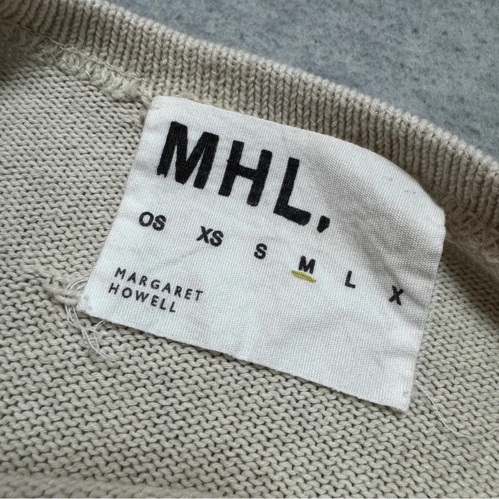 Margaret Howell MHL sz M Womens Sweater Crew Knit Cotton Linen in Natural - Picture 3 of 8